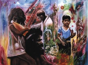 Guy Benson: La douleur d'aimer - géopolitique, oil on canvas