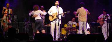 from left to right: Andiara, Bia dancing with Marcos Oliviero, Paulo Ramos from 2007 International Percussion Festival of Longueuil (Quebec)