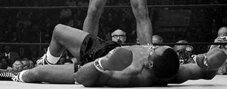 Sonny Liston receiving philosophical counsel from Cassius Clay