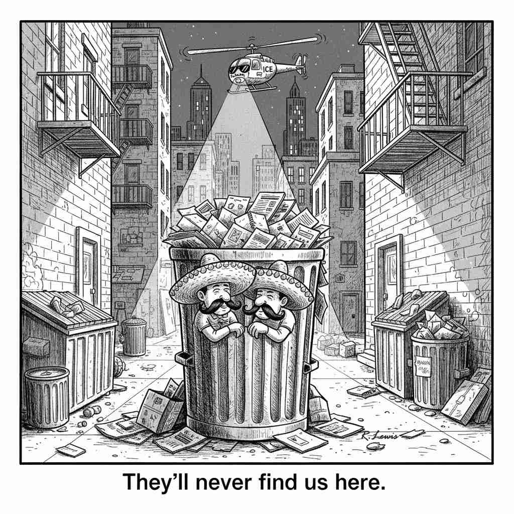 Cartoons by Robert J. Lewis at www.artsandopinion.com