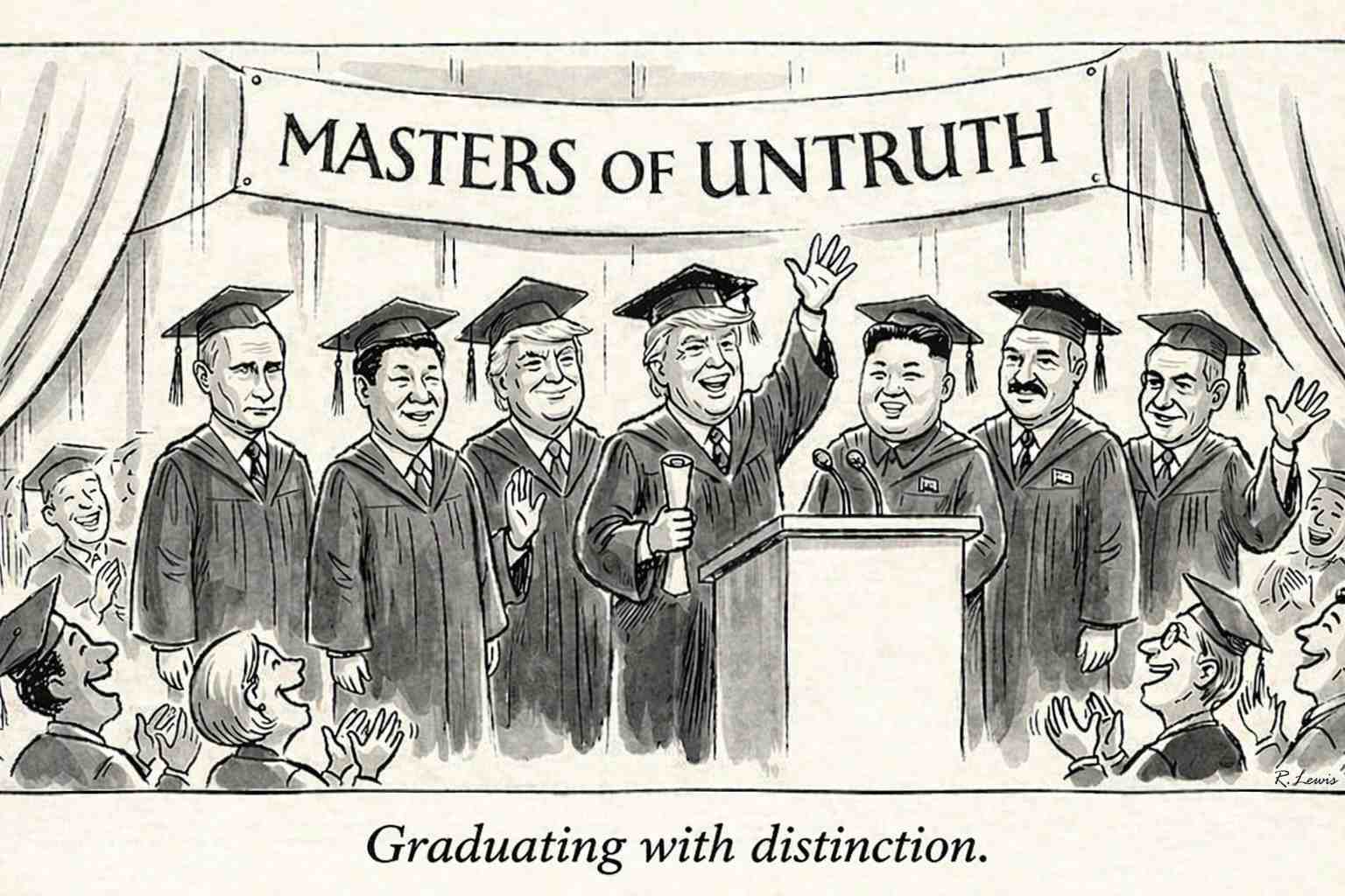 Cartoons by Robert J. Lewis at www.artsandopinion.com